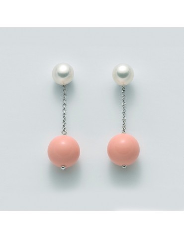MILUNA EARRINGS WITH PEARL EARTH AND SEA - 0
