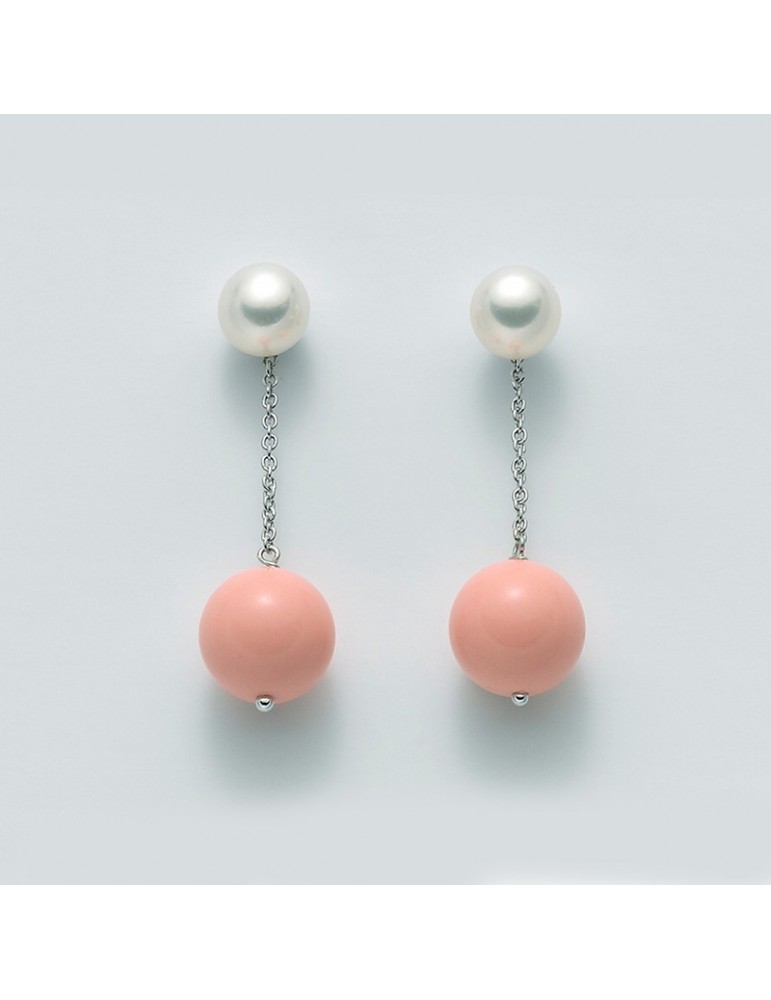 MILUNA EARRINGS WITH PEARL EARTH AND SEA - 0
