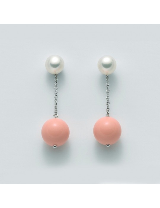 MILUNA EARRINGS WITH PEARL EARTH AND SEA - 0
