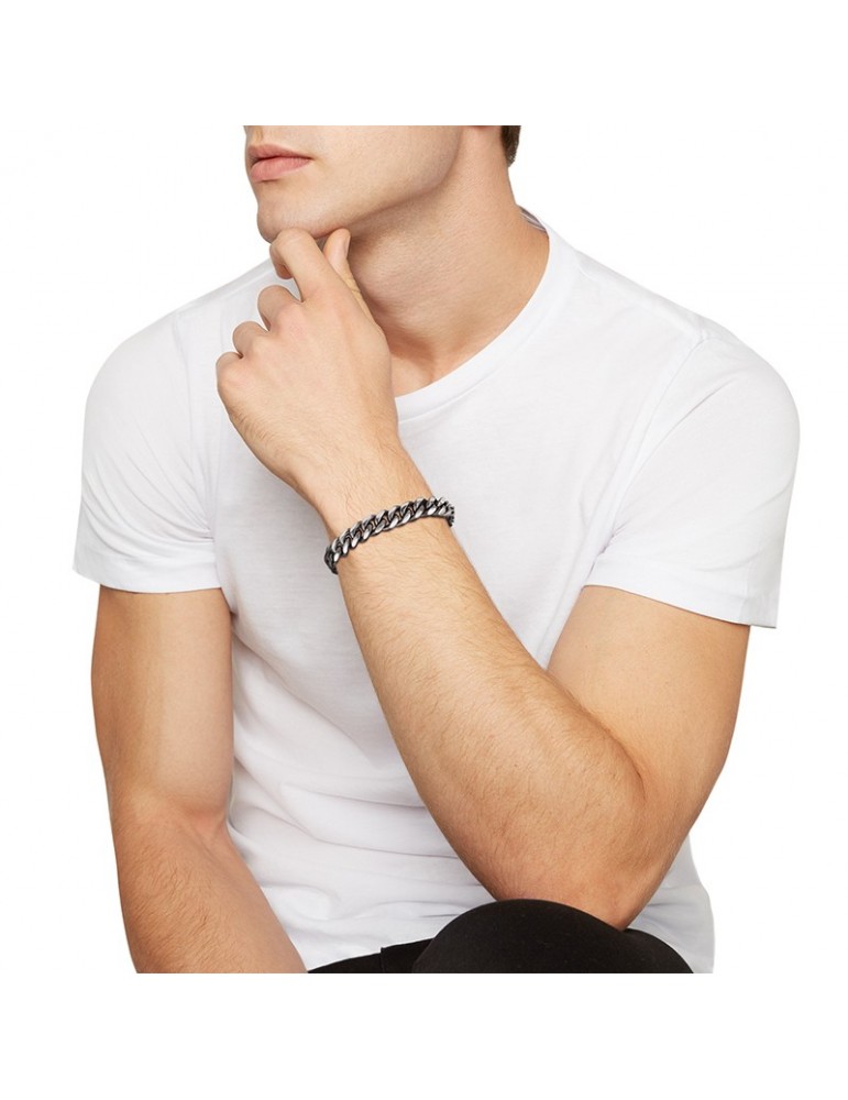 Bracciale Breil da Uomo-Double-Acciaio Anticato-Spiga di Grano-TJ2910