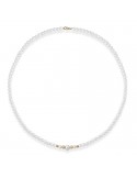 Lelune Necklace - Young with 4.5-5 mm Freshwater Pearls and 18K Yellow Gold Dotted Spheres - 0
