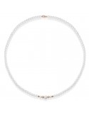 Collana Lelune - Young con Perle Coltivate 4.5-5 mm e Sfere in Oro Rosa 18 Carati Puntinato - LLNK2925