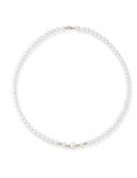 Lelune Necklace - Young with 5.5-6 mm Cultured Pearls and 18K Rose Gold Spheres - 0