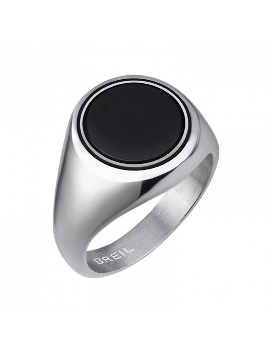 Breil Ring - Code - Steel - Black Onyx - Size 21 - TJ3116 Breil Ring - Code - Steel - Black Onyx - Size 21 - TJ3116