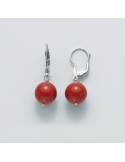 MILUNA RED CORAL PASTE EARRINGS - 0
