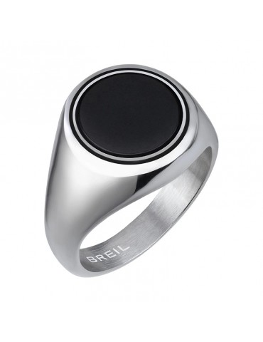 Breil Ring - Code - Steel - Black Onyx - Size 23 - TJ3117