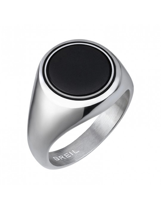 Breil Ring - Code - Steel - Black Onyx - Size 23 - TJ3117