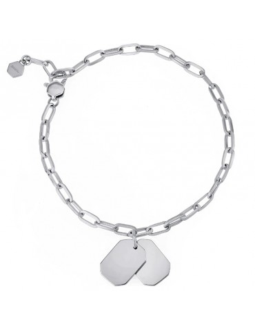 Breil-Private Code-Steel Chain-Double Plate-Bracelet-TJ3123