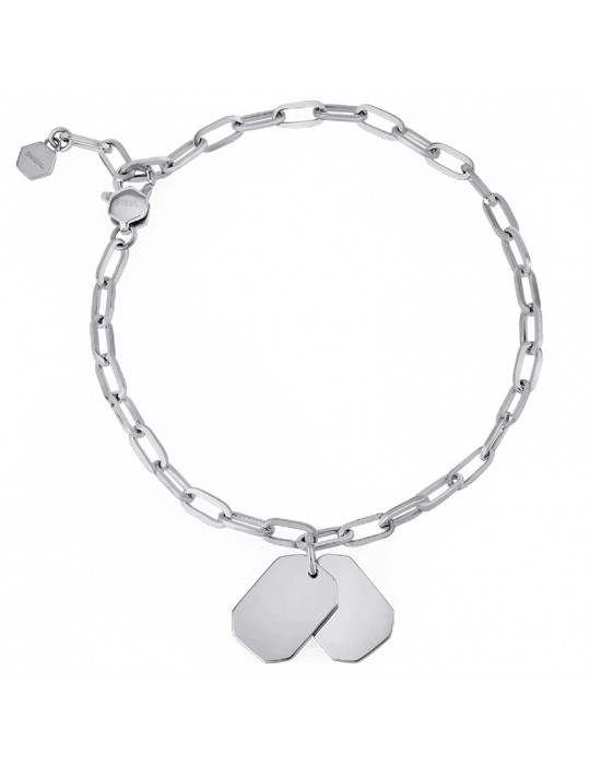 Breil-Private Code-Steel Chain-Double Plate-Bracelet-TJ3123