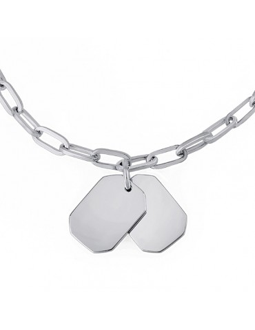 Bracciale Breil-Private Code-Catena in Acciaio-Doppia Piastrina-TJ3123 2