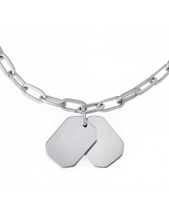 Breil-Private Code-Steel Chain-Double Plate-Bracelet-TJ3123
