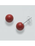 Miluna Earrings with Red Coral Agglomerate 9mm for Women - 0