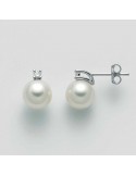 Nimei Akoya Pearls Earrings - White Gold with Diamonds - 0