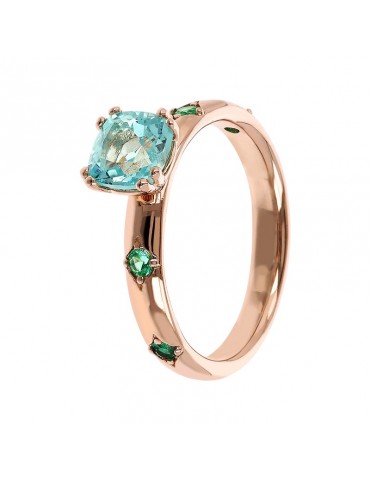 Bronzallure Ring - Precious -Solitaire-Prism Gem Verde-WSBZ02222.GR