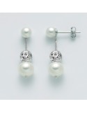 Miluna Earrings with Pearls and Diamond Boule for Women - 0