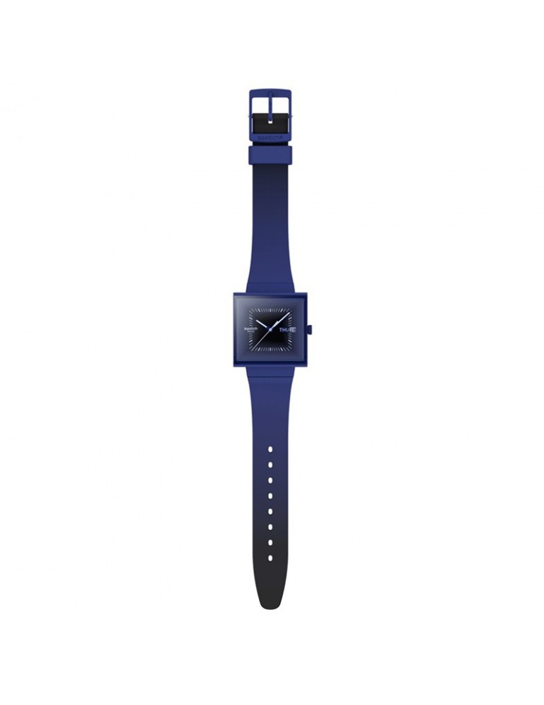 Orologio Swatch - Squarely Blacklight - Tempo e Data-42mm-Blu-SO34N700