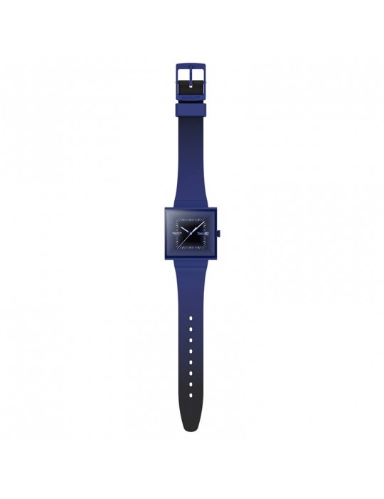 Orologio Swatch - Squarely Blacklight - Tempo e Data-42mm-Blu-SO34N700