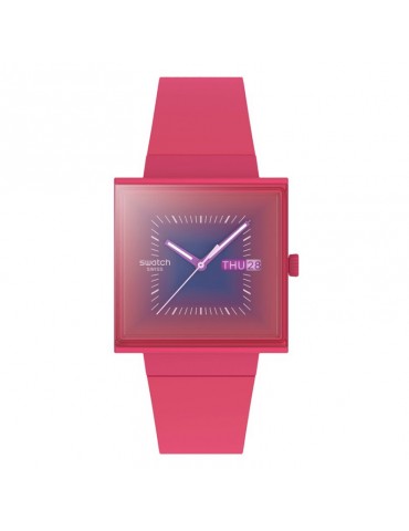 Swatch Watch - Squarely Berry - Time & Date - 42mm - Blue -SO34R700