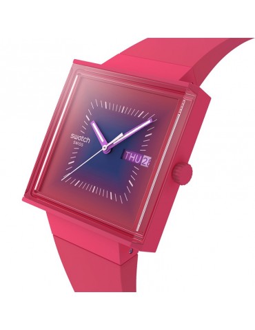 Swatch Watch - Squarely Berry - Time & Date - 42mm - Blue -SO34R700 2