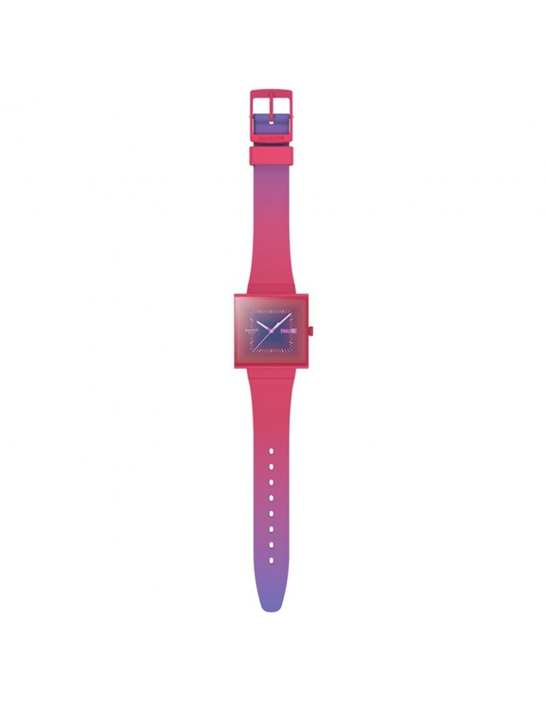 Orologio Swatch - Squarely Berry - Tempo e Data - 42mm - Blu -SO34R700