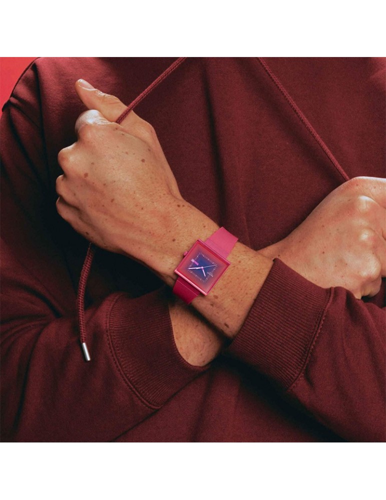 Orologio Swatch - Squarely Berry - Tempo e Data - 42mm - Blu -SO34R700