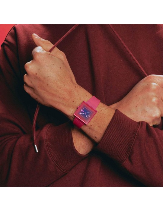 Orologio Swatch - Squarely Berry - Tempo e Data - 42mm - Blu -SO34R700