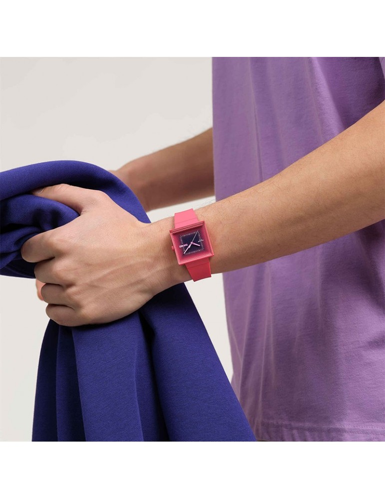 Orologio Swatch - Squarely Berry - Tempo e Data - 42mm - Blu -SO34R700