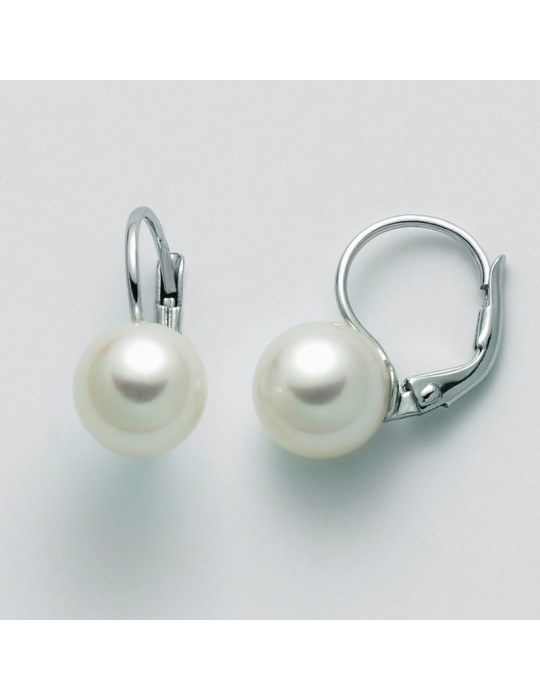 Miluna Woman's Earrings - in White Gold with 8.5-9 mm Pearls - 0