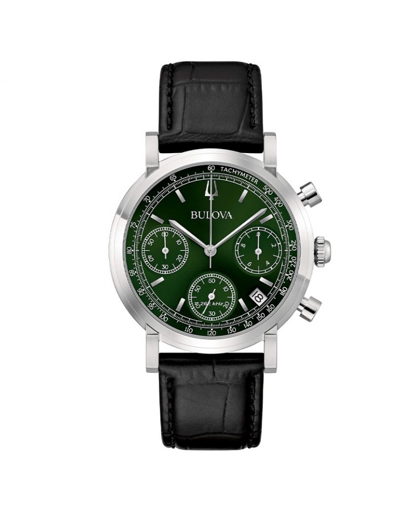 Orologio Bulova - Crono High Precision -262kHz- Quarzo 39mm Verde - 96B457