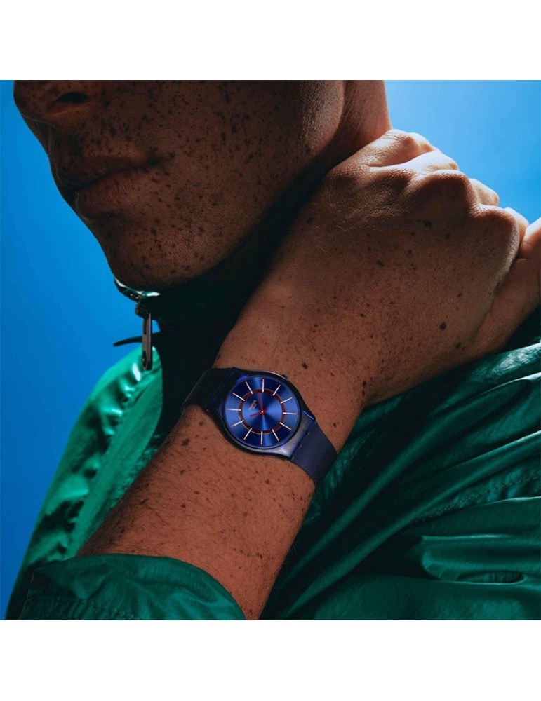 Swatch Watch - Jazzy Berry - Time Only - 34mm - Dark Blue-SS08N117