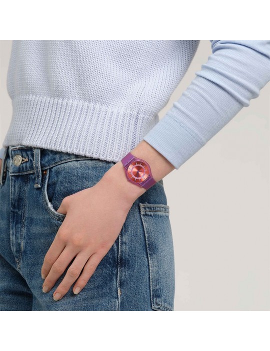 Orologio Swatch-Sweet Strawberry Dream-Viola-34mm-Rosa Scuro-SS08V108