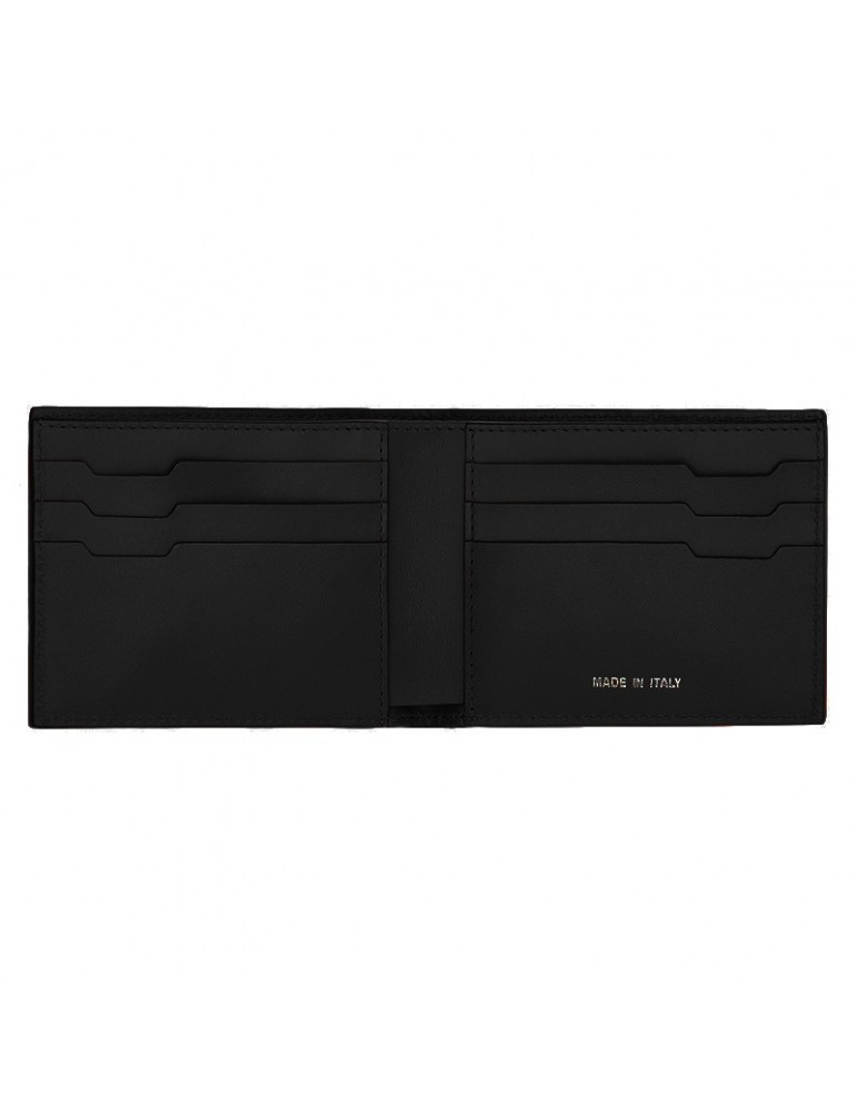 Pineider Wallet - 6 Compartments -Black Tumbled Leather-P737XS18519056