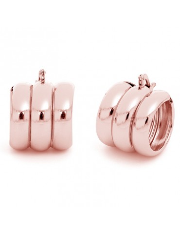 Unoaerre Earrings - Fashion Jewellery-Rose Gold-Three Bands-EXO43699R