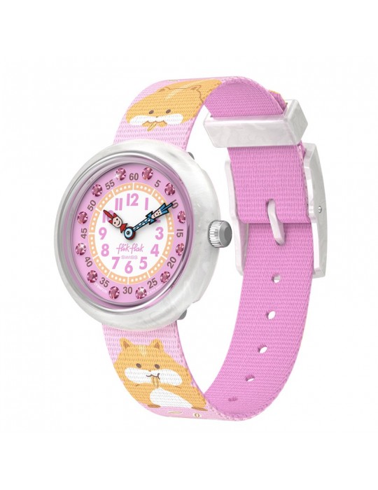 Flik Flak watch - Cuddly Hamster - 32mm - Rosa - Cedicini -ZFBNP235