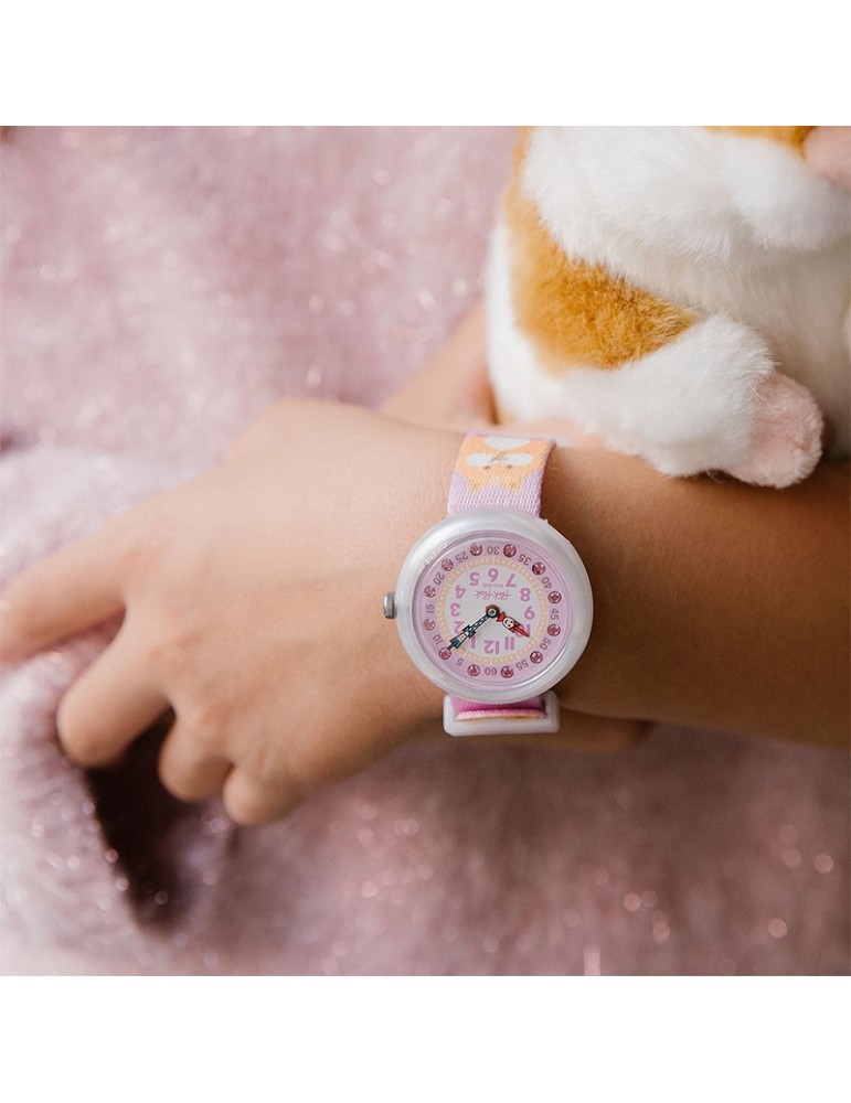 Flik Flak watch - Cuddly Hamster - 32mm - Rosa - Cedicini -ZFBNP235