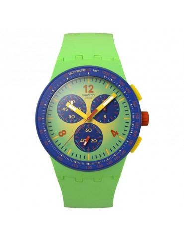 Orologio Swatch-Flowing Freshly-Cronografo-42mm-Verde e Giallo-SUSG101