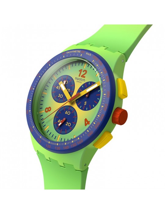 Orologio Swatch-Flowing Freshly-Cronografo-42mm-Verde e Giallo-SUSG101