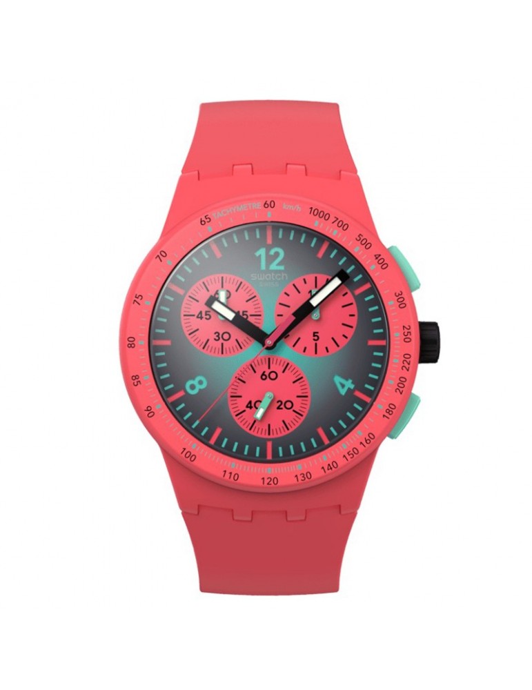 Swatch Watch - Paradiso Kinetiko - Dark Pink-42mm-Turquoise-SUSP100