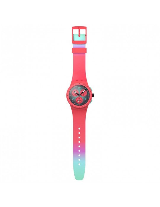 Swatch Watch - Paradiso Kinetiko - Dark Pink-42mm-Turquoise-SUSP100