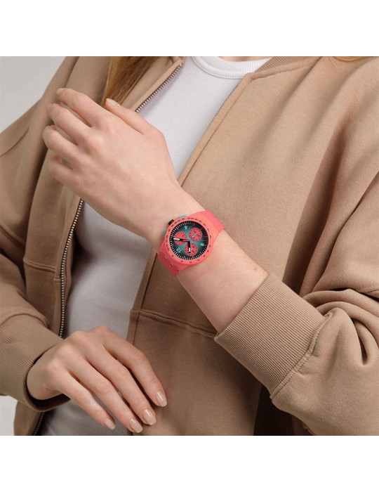 Swatch Watch - Paradiso Kinetiko - Dark Pink-42mm-Turquoise-SUSP100