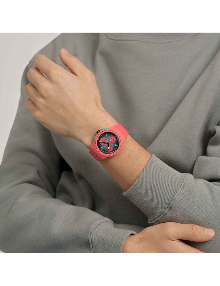 Orologio Swatch - Paradiso Kinetiko - Rosa Scuro-42mm-Turchese-SUSP100