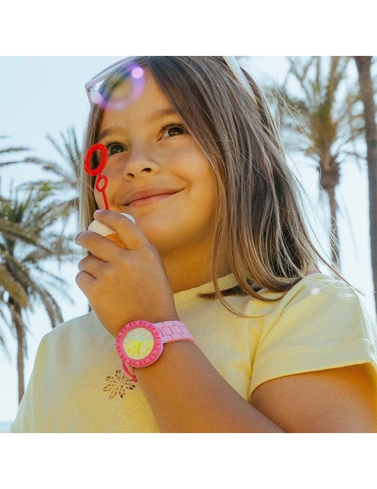 Flik Flak Watch - Pink Splash - Time Only - 37mm - Pink - ZFCSP125