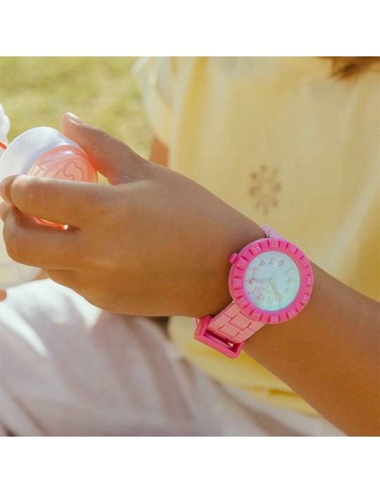 Flik Flak Watch - Pink Splash - Time Only - 37mm - Pink - ZFCSP125
