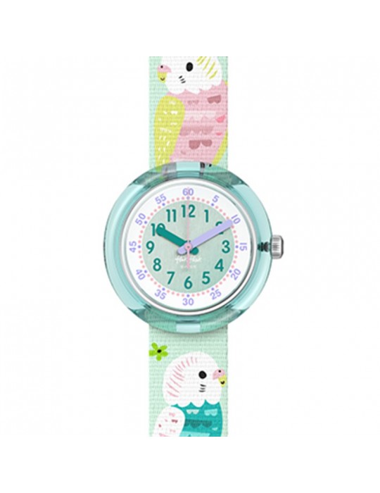 Orologio Flik Flak - Happy Budigies - 32mm - Verde-Pappagalli-ZFPNP160