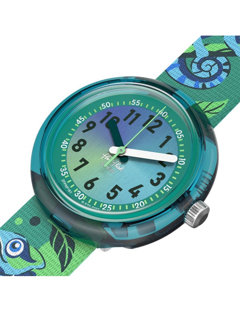 Flik Flak watch - Camo Friends - 32mm - Green - Camaleonti -ZFPNP161