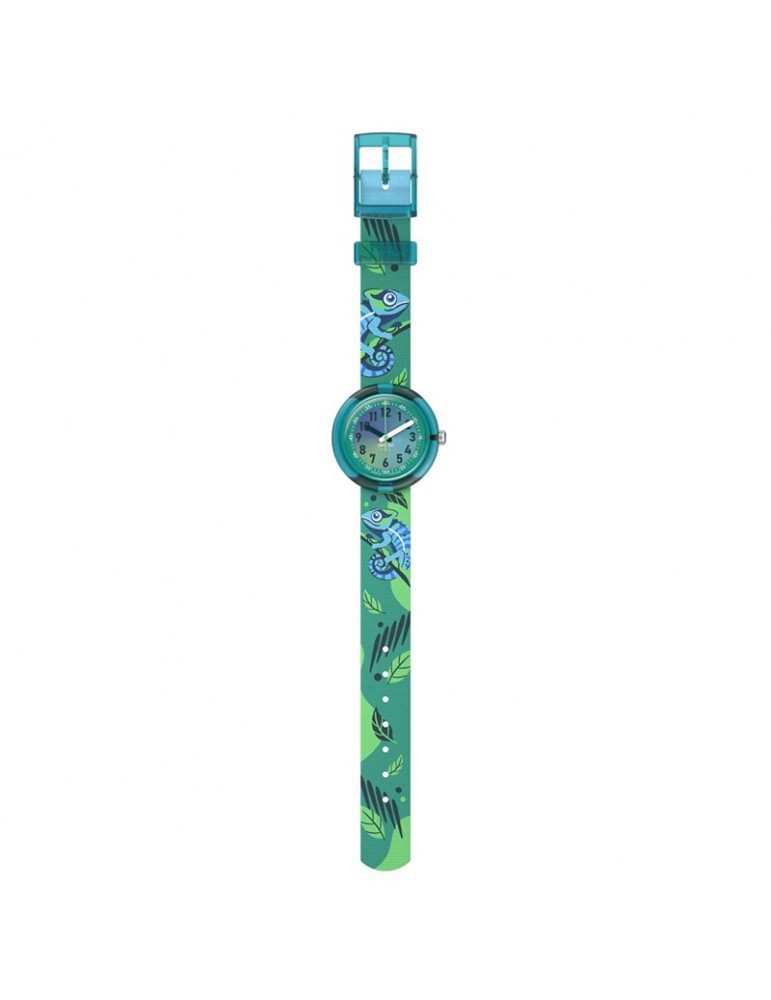 Flik Flak watch - Camo Friends - 32mm - Green - Camaleonti -ZFPNP161