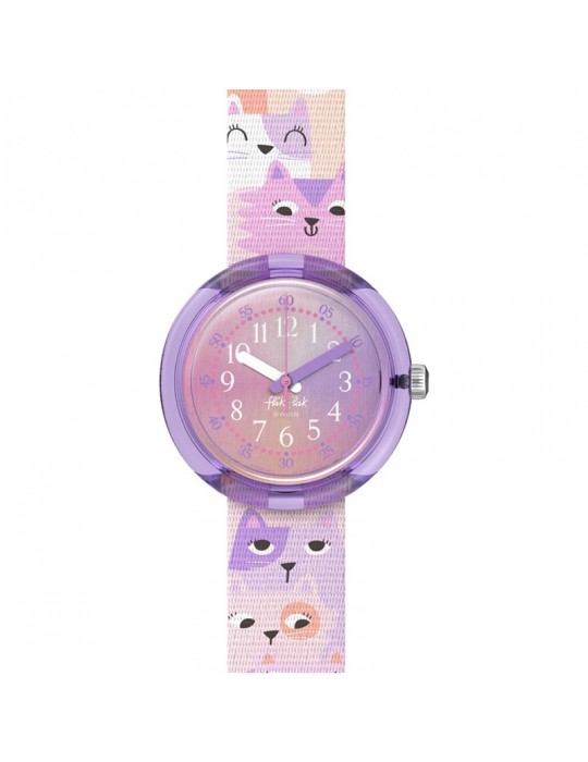 Flik Flak Watch - Cutie Kitty - 32mm - Pink - Kittens - ZFPNP162