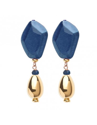 Red Precious Earrings-Pendants-925% Silver Golden-Tourmaline-24167GMFW