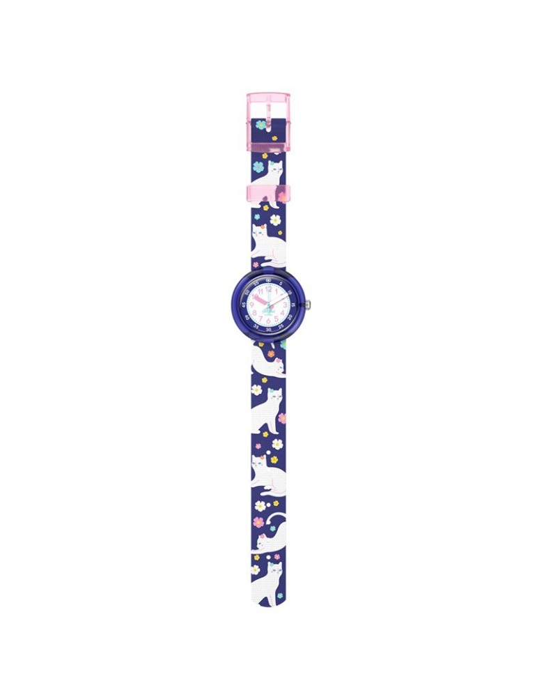 Flik Flak Watch - Fancy Cat - 32mm - Purple - Kitten - ZFPNP164