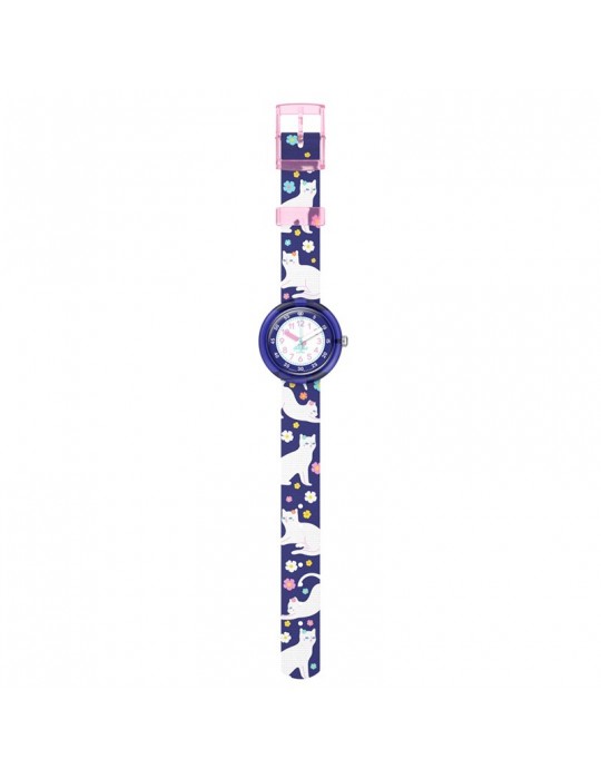 Flik Flak Watch - Fancy Cat - 32mm - Purple - Kitten - ZFPNP164